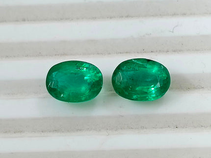 Emerald Pair 3.56ct Matching Vivid Green Natural Gemstones