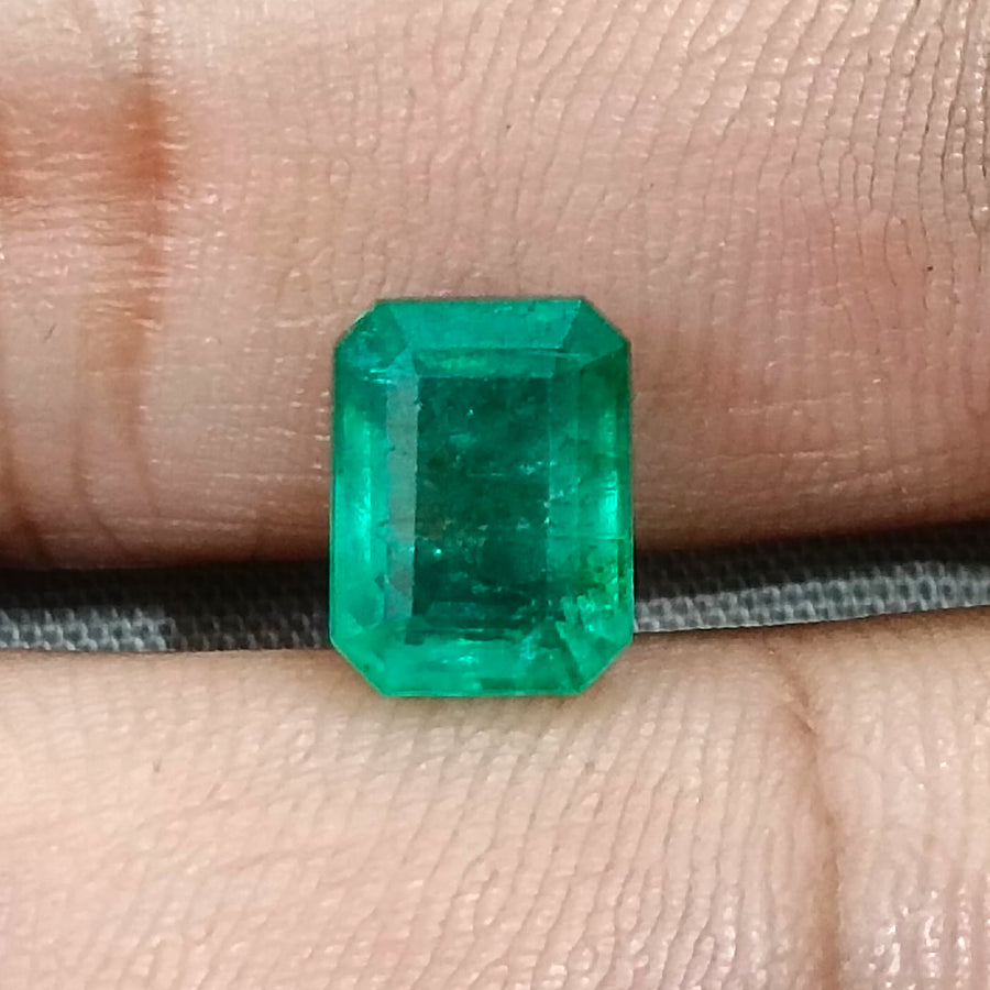 2.85ct Zambian Emerald, Certified Natural Medium Deep Green Octagon Cut Gemstone