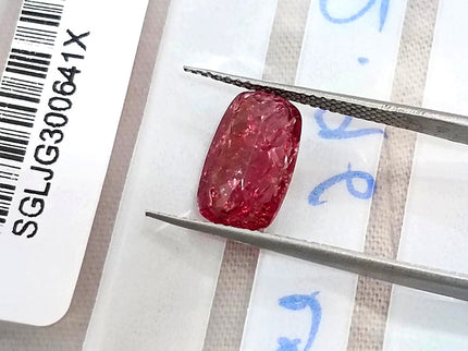 2.96ct Unheated Mozambique Ruby Rasberry Red SGL Certified Cushion Cut Loose Gemstone