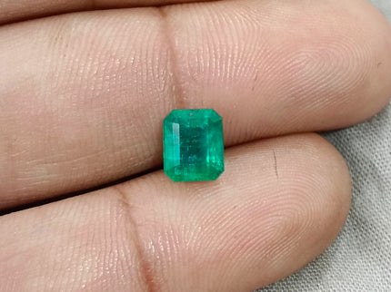 Zambian Emerald 1.97ct Certified Natural Medium Deep Green Octagon Cut Gemstone