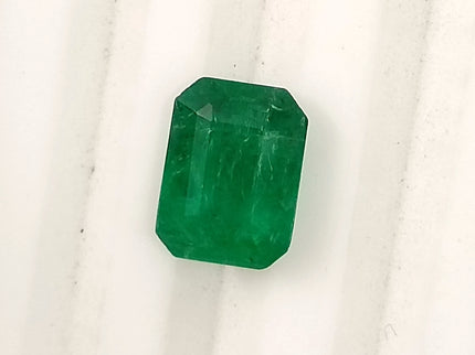 Zambian 1.65ct Deep Vivid Green Certified Natural Octagon Cut Loose Stone