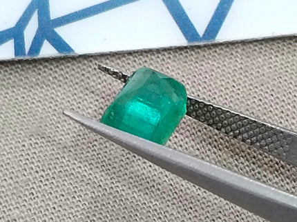 1.67ct Medium Intense Green Natural Emerald Emerald Cut Loose Gemstone