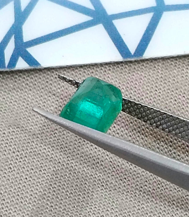 1.67ct Medium Intense Green Natural Emerald Emerald Cut Loose Gemstone