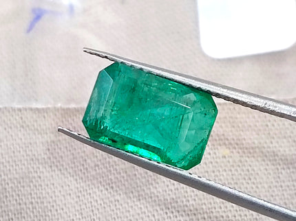 3.08ct Natural Emerald Medium Deep Green Zambian SGL certified Octagon Cut Gemstone