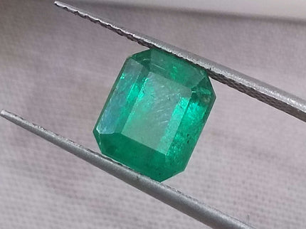Certified 2.38ct Natural Zambian Emerald, Vivid Green Stone