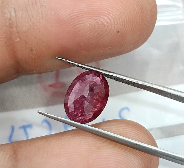2.19ct Natural Ruby Untreated Mozambique SGL Certified Deep Cranberry Red Stone