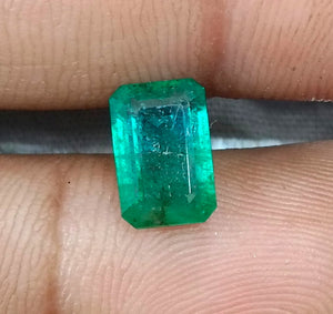 2.35ct Certified Zambian Natural Emerald Octagon Cut Loose Stone