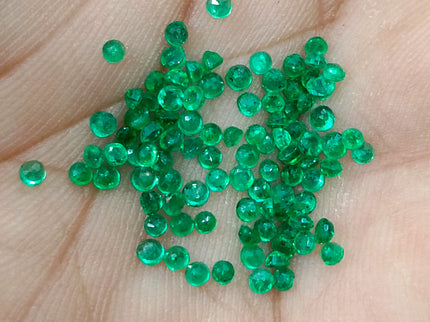 3.05ct Calibrated Natural Emerald Lot mm size Panjshir Round Cut Loose Gemstones