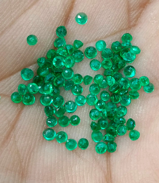 3.05ct Calibrated Natural Emerald Lot mm size Panjshir Round Cut Loose Gemstones