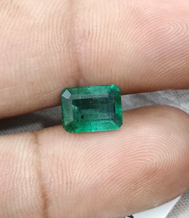 Natural Emerald 2.14ct Zambia Medium Deep Color SGL Certified Octagon Cut Minor Oiled Gemstone