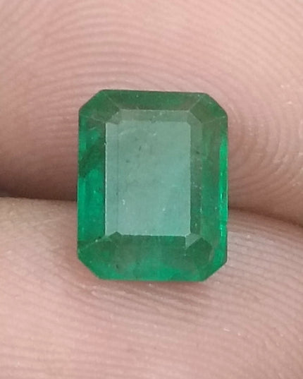1.78ct GSI Certified Deep Glass Green Zambian Emerald Minor Oiled Loose Gemstone