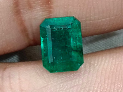 Deep Green 3.31ct Zambian Emerald, Certified Natural Octagon Cut Loose Gemstone