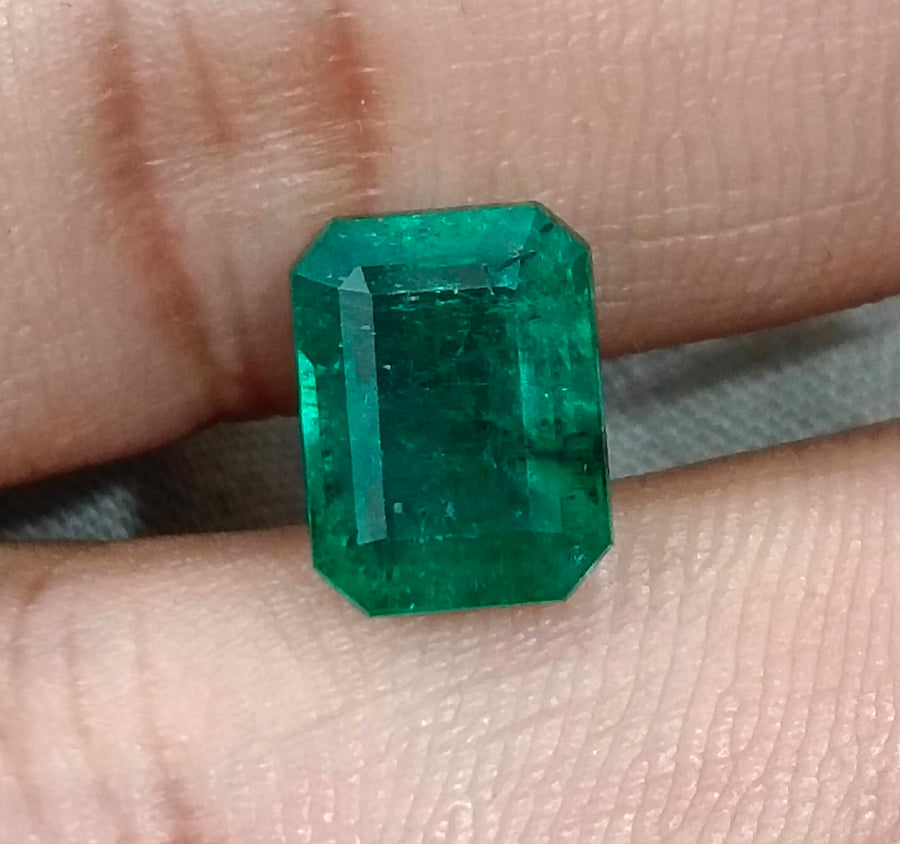 Deep Green 3.31ct Zambian Emerald, Certified Natural Octagon Cut Loose Gemstone