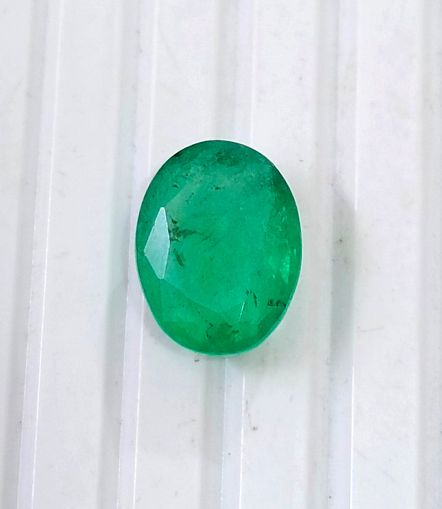 4.33ct Natural Emerald Medium Spring Green SGL Certified Oval Cut Gemstone