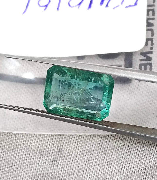 Certified 2.87ct Zambian Emerald Natural Medium light Green Loose Gemstone