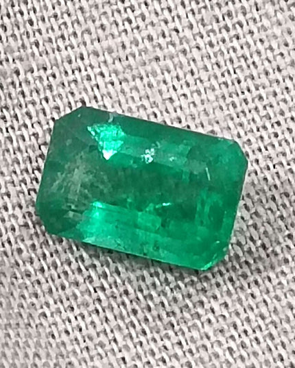 GSI Certified 1.35ct Deep Green Panjshir Emerald Minor Oiled Loose Gemstone