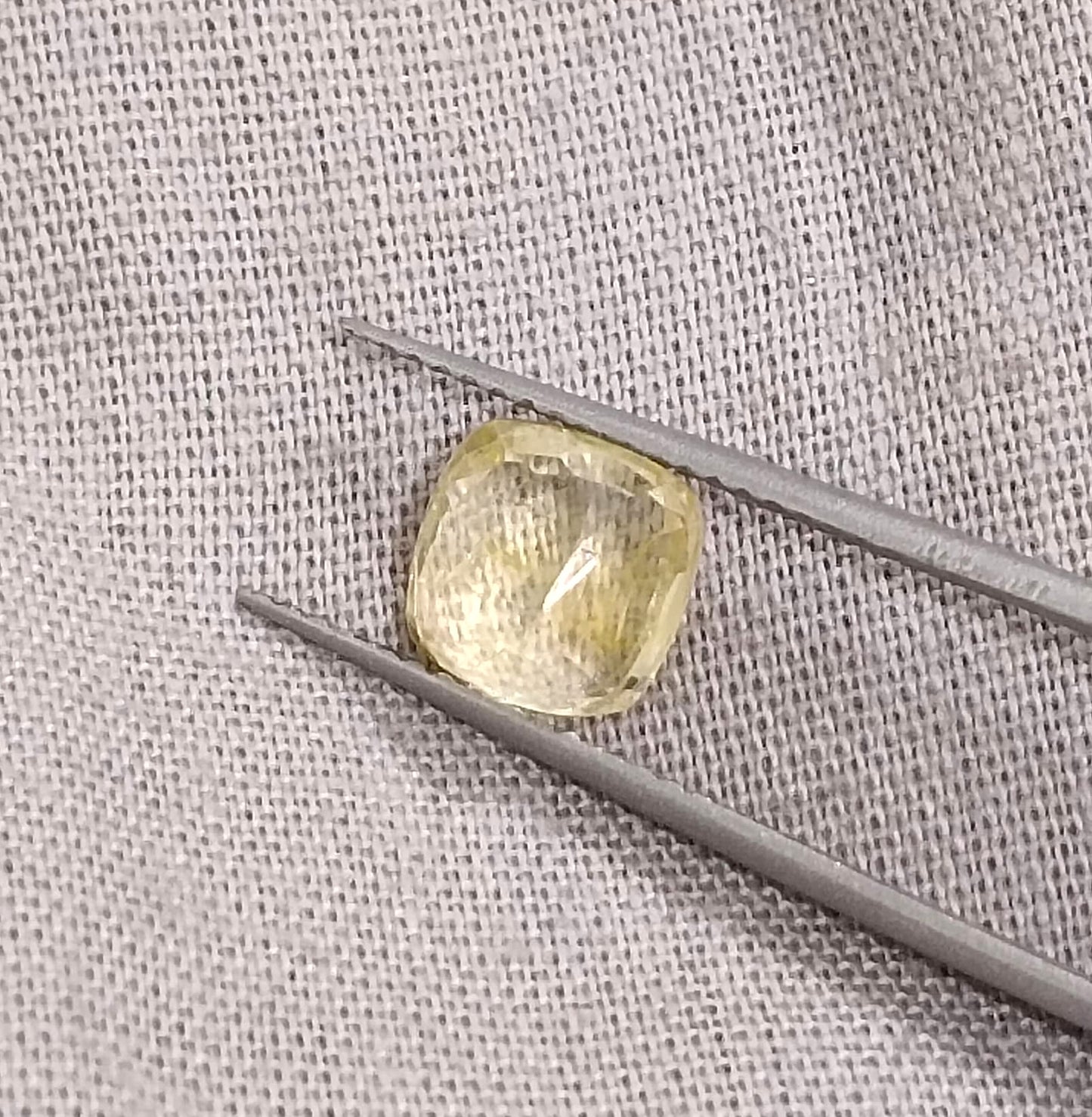 GSI Certified 1.93ct Cushion Cut Yellow Ceylon Sapphire, 100% Natural Untreated Gemstone