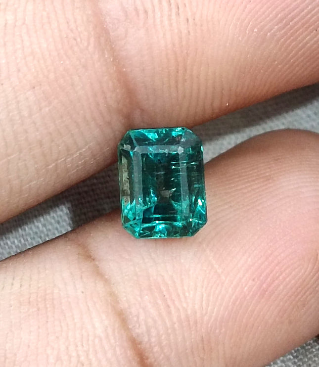 2.31ct Untreated Zambian Emerald Natural No Oil Medium Deep Bluish Green Gemstone