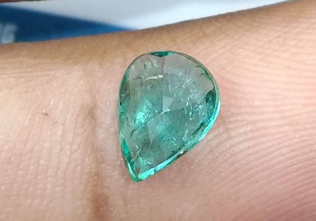 GSI Certified 1.15ct Medium Green Zambian Emerald Minor Oiled Loose Gemstone