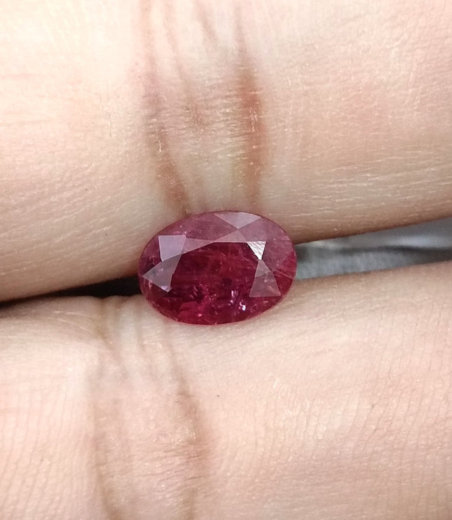 2.28ct Natural Untreated Ruby Pomegranade Red SGL Certified Oval Loose Gemstone