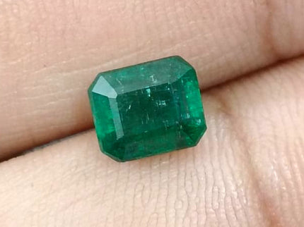 2.22ct Zambian Emerald, Dark Green Octagon Cut Certified Natural Loose Gemstone