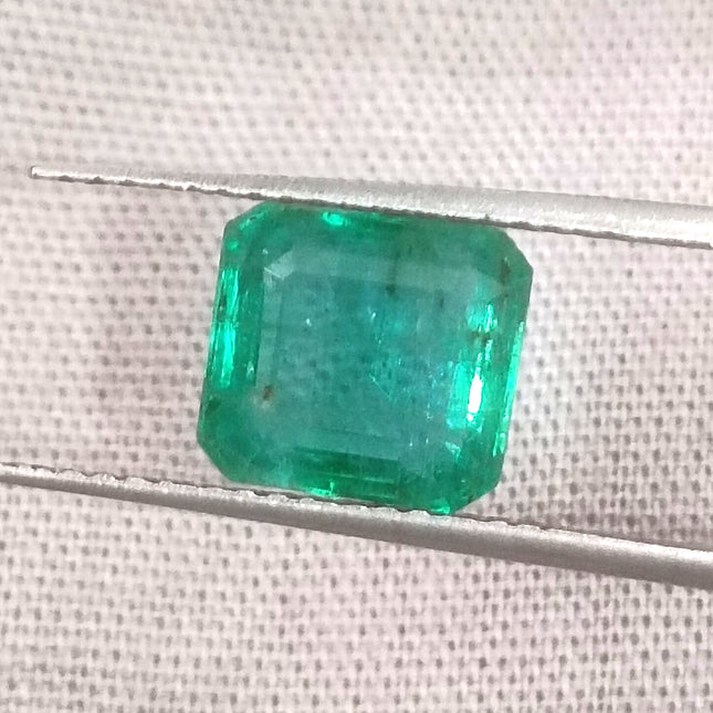 GSI USA Certified Medium Deep Green Zambian Emerald Minor Oiled Loose Gemstone
