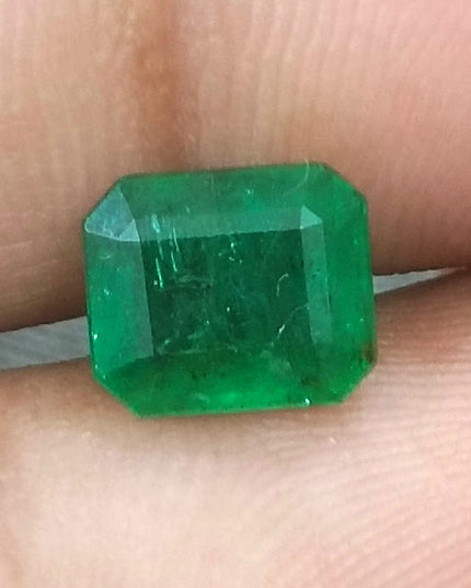 2.09ct Deep Velvet Green Zambian Emerald Minor Oiled Loose Gemstone