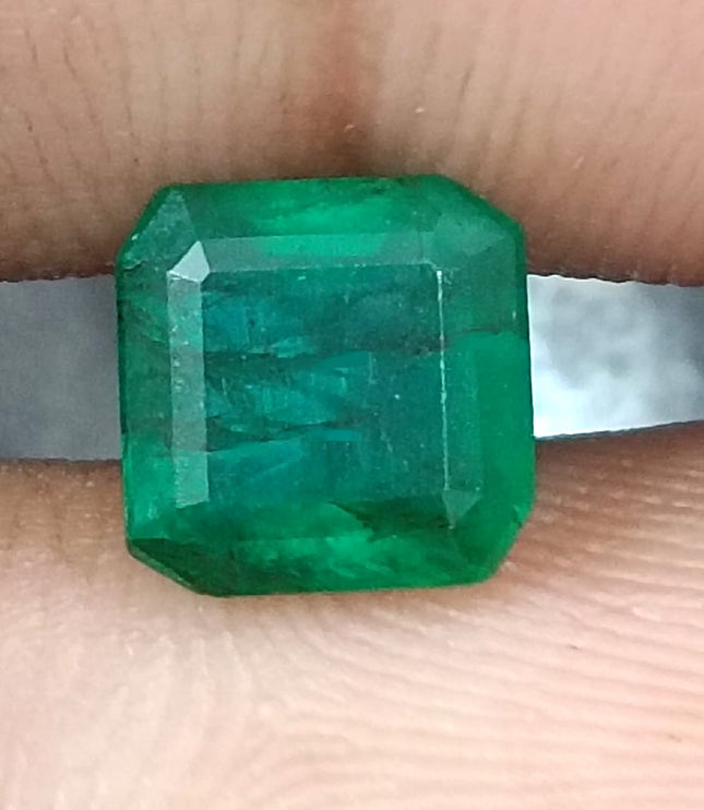 Zambian Emerald 2.28ct Deep Green Natural Octagon Cut Loose Gemstone