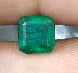 Zambian Emerald 2.28ct Deep Green Natural Octagon Cut Loose Gemstone