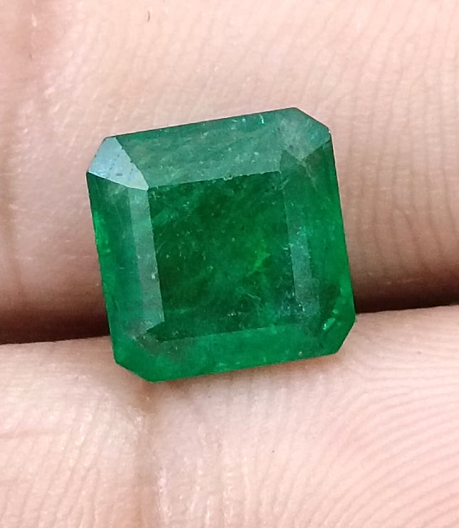 Natural Emerald 3.57ct Certified Deep Velvet Green Octagon Cut Loose Gemstone