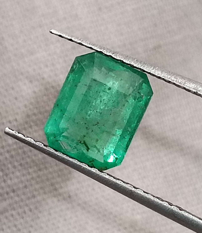 Zambian Emerald 1.62ct Certified Natural Octagon Cut Loose Gemstone