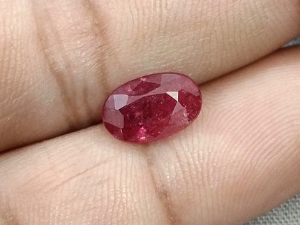 2.60ct Untreated Mozambique Ruby SGL Certified Rasberry Red Oval Cut Gemstone
