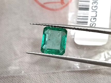 1.41ct Zambian Emerald Natural SGL Certified Medium Green Minor Oiled Loose Gemstone