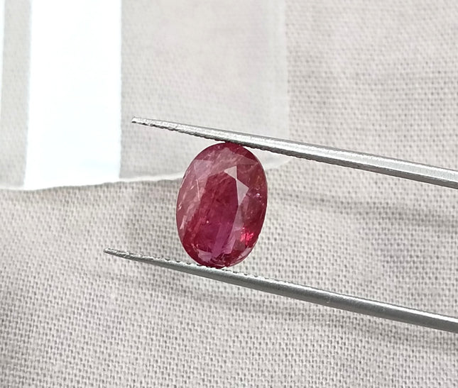 2.28ct Natural Untreated Ruby Pomegranade Red SGL Certified Oval Loose Gemstone