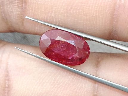 2.95ct Unheated Natural Mozambique Blood Red SGL Certified Ovsl Cut Gemstone