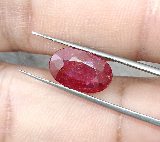 2.95ct Unheated Natural Mozambique Blood Red SGL Certified Ovsl Cut Gemstone
