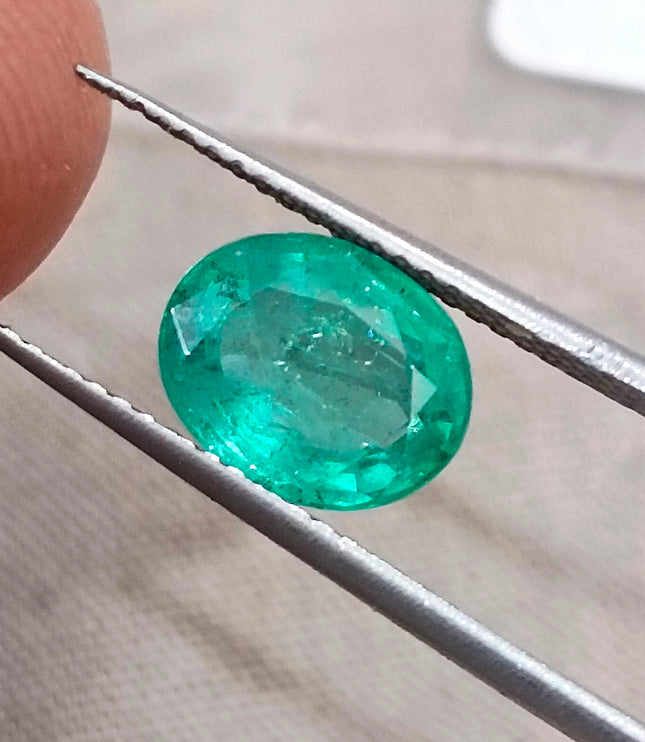2.09ct Bright Medium Sea Foam Green SGL Certified Oval Cut Gemstone