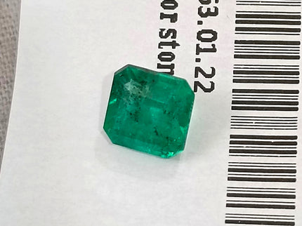 1.60ct Zambian Emerald, Natural Certified Medium Sea Green Octagon Cut Loose Gemstone