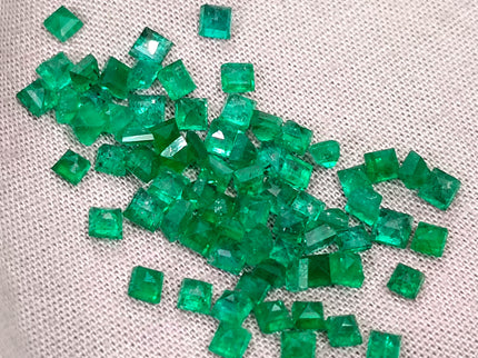 9.56ct Natural Panjshir Emerald Parcel Vivid Deep Green Princess Cut mm size Loose Gemstones