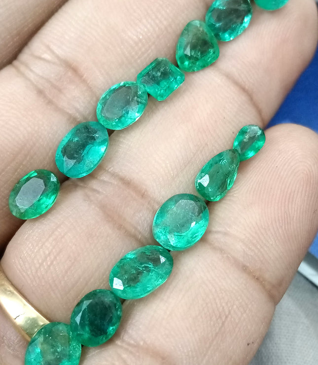 Zambian Emerald Parcel 15.33ct Natural mixed cut loose gemstones