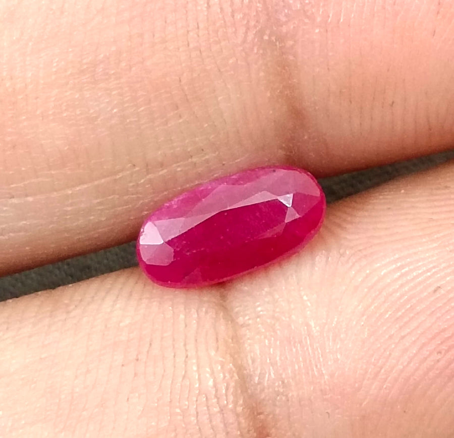 Mozambique Ruby 1.91ct Certified Natural Red Unheated Oval Cut Gemstone