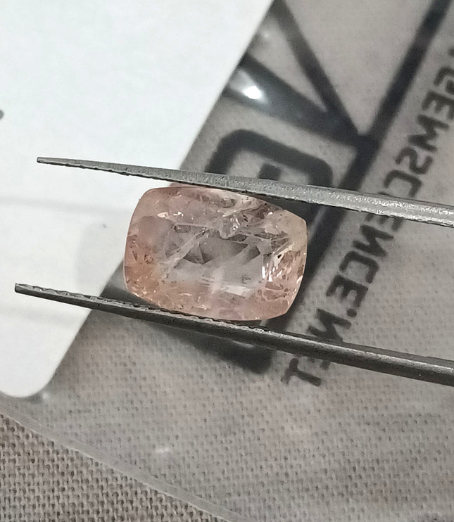 Untreated Padparadscha Sapphire 3.57ct Natural Certified Cushion Cut Orangy Pink Gemstone