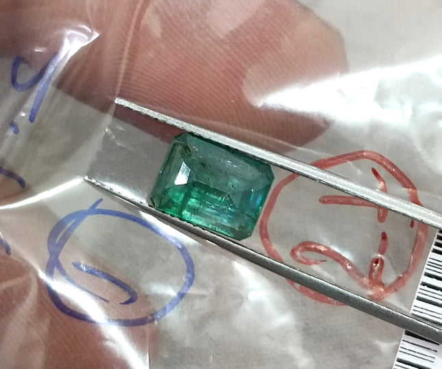 Natural Emerald 2.14ct Zambia Medium Deep Color SGL Certified Octagon Cut Minor Oiled Gemstone