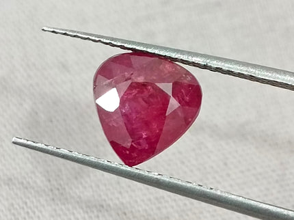Mozambique Ruby 2.43ct Certified Natural Untreated Pear Cut Loose Gemstone