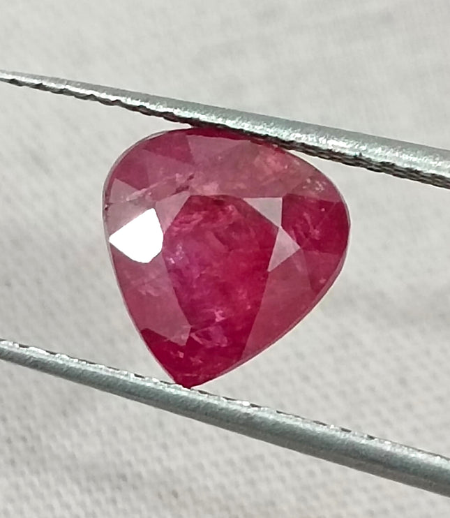 Mozambique Ruby 2.43ct Certified Natural Untreated Pear Cut Loose Gemstone