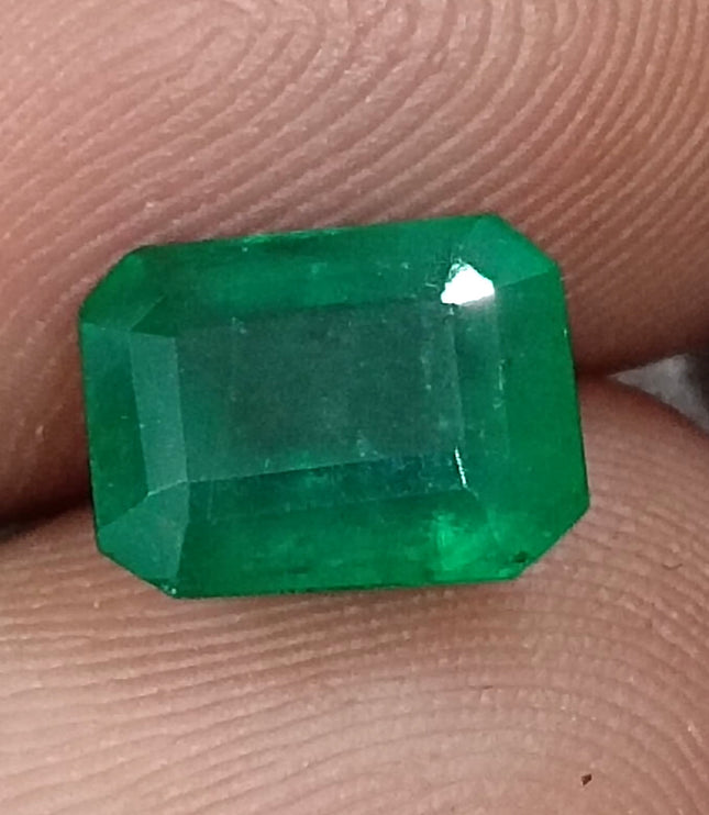 Zambian Emerald 2.19ct Certified Natural Deep Velvet Green Emerald Cut Loose Stone