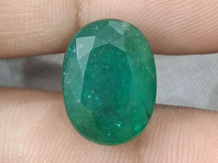 Zambian Emerald 10.49ct Certified Natural Deep Forest Green Oval Cut Stone