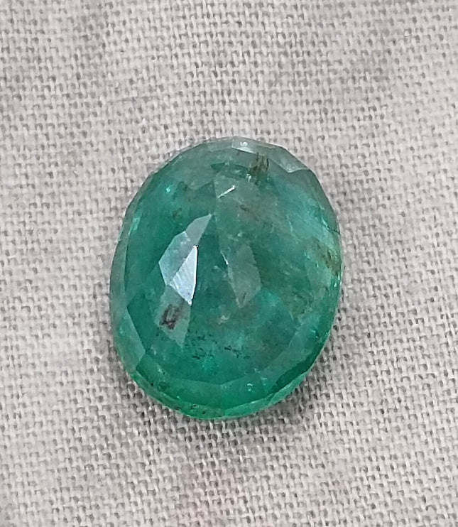 Natural Zambian Emerald 6.54ct Medium Deep Forest Green Oval Cut Big Size Gemstone