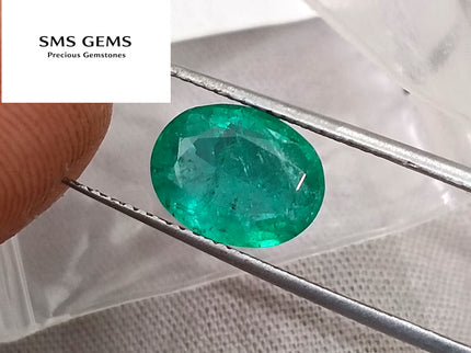Zambian Emerald 2.51ct Certified Natural Medium Deep Green Minor Oiled Loose Gemstone