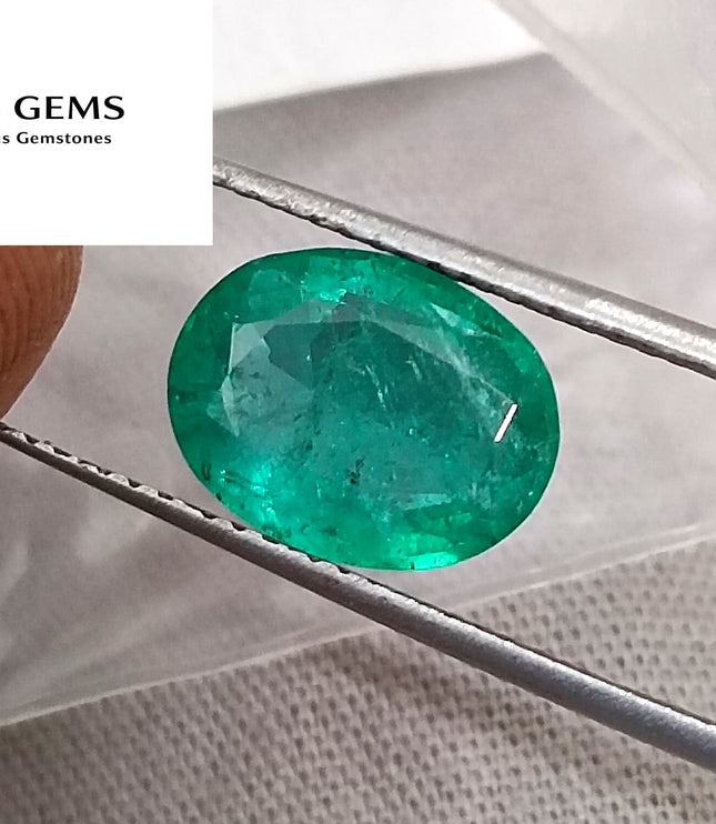 Zambian Emerald 2.51ct Certified Natural Medium Deep Green Minor Oiled Loose Gemstone